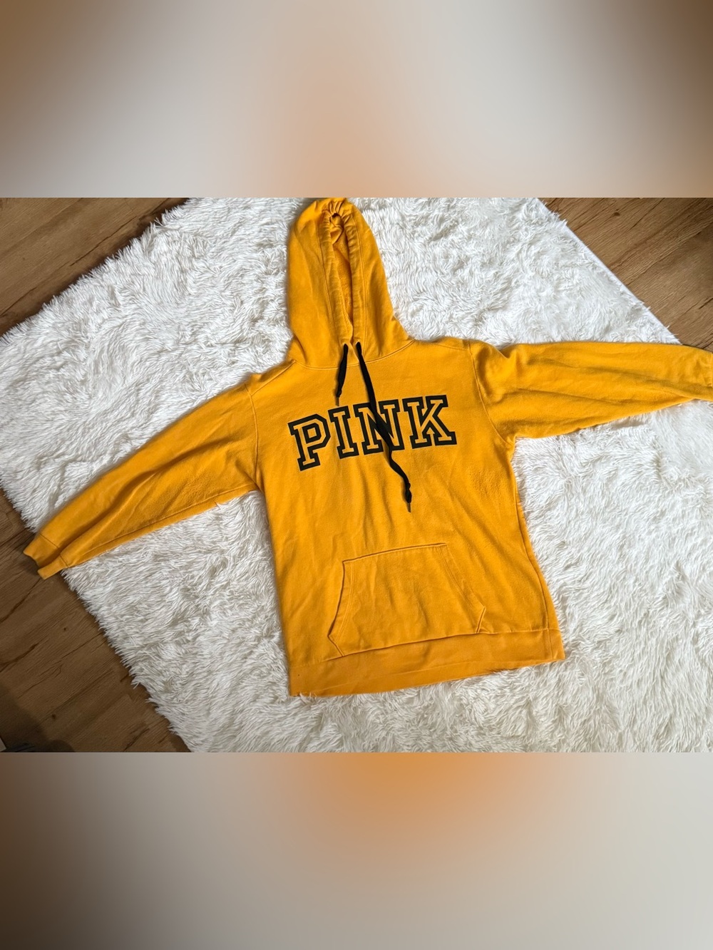 PINK Victoria’s Secret Yellow Hoodie — Women’s Medium